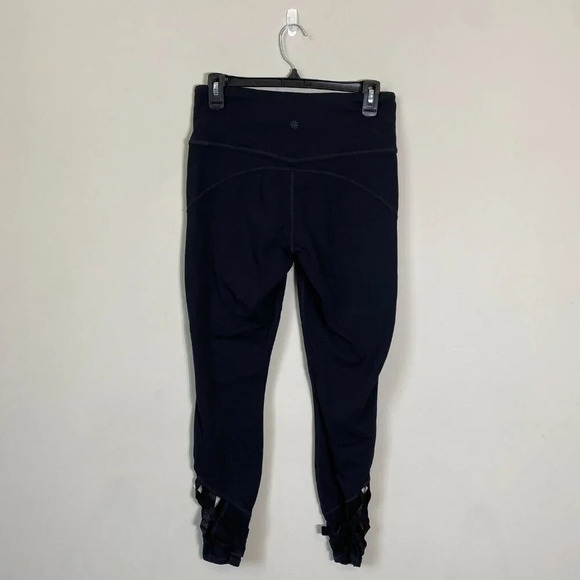 Athleta High Rise Sublime 7/8 Tight Leggings Women's Medium Black Cutout Active - Picture 5 of 16